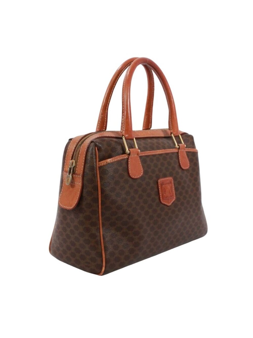 Celine Macadam Leather Brown Handbag Gold - Picture 2 of 15